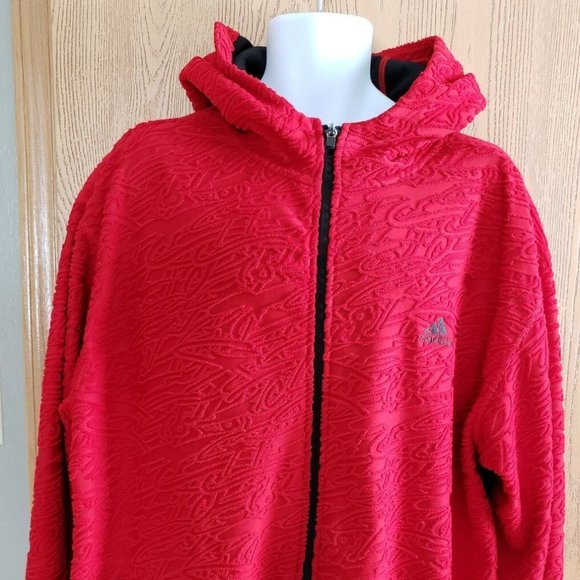 adidas Other - Vintage Rare Adidas Full Zip Red Hooded Jacket